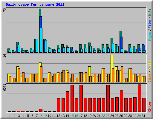 Daily usage for January 2011