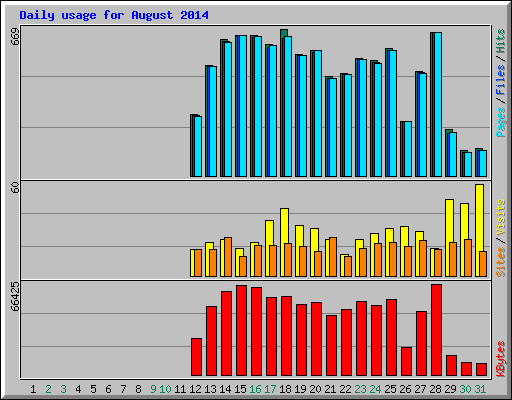 Daily usage for August 2014