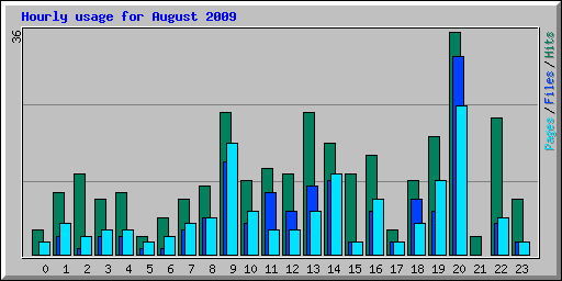 Hourly usage for August 2009