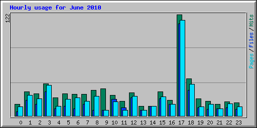 Hourly usage for June 2010