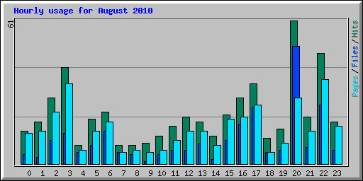 Hourly usage for August 2010
