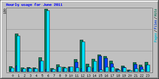 Hourly usage for June 2011