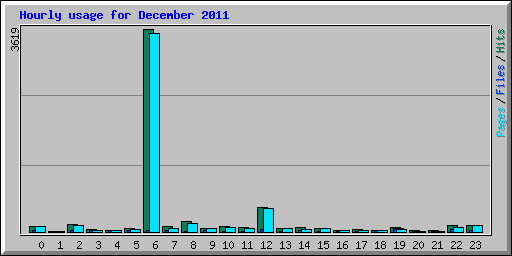 Hourly usage for December 2011