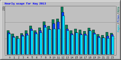 Hourly usage for May 2013