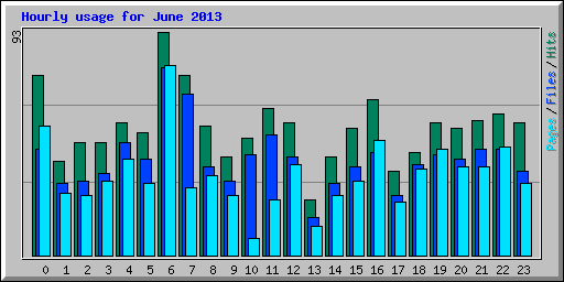 Hourly usage for June 2013