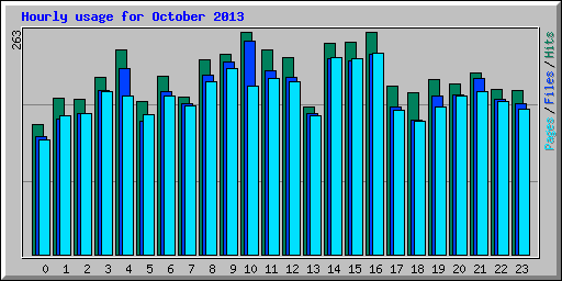 Hourly usage for October 2013