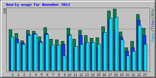 Hourly usage for November 2013
