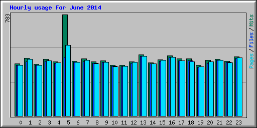 Hourly usage for June 2014