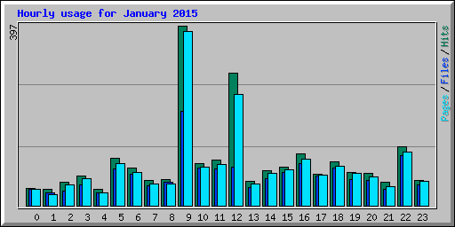 Hourly usage for January 2015