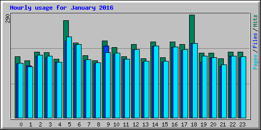 Hourly usage for January 2016
